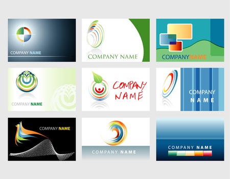 set of vector business cards for diverse companiesのイラスト素材