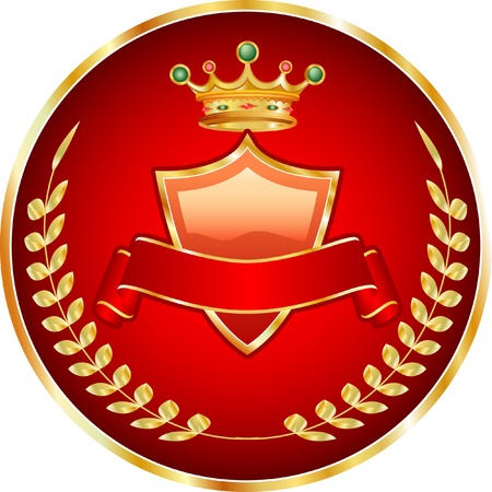 vector medallion with golden crestのイラスト素材