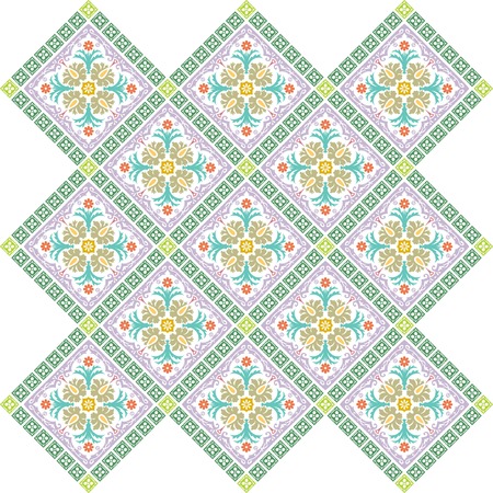 vector seamless classic colored wallpaperのイラスト素材