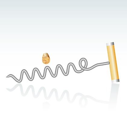 vector illustration of the cork screwのイラスト素材