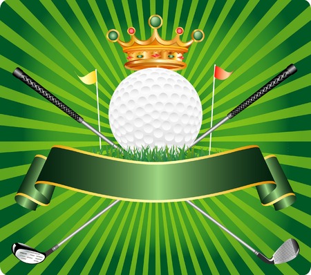 vector illustration with golf ballのイラスト素材