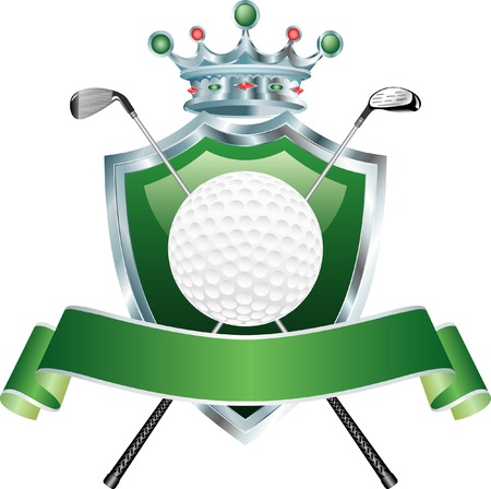 vector shield with golf ballのイラスト素材