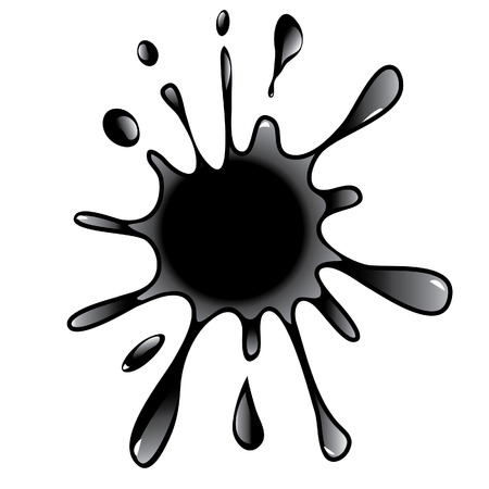 vector abstract black ink splashのイラスト素材