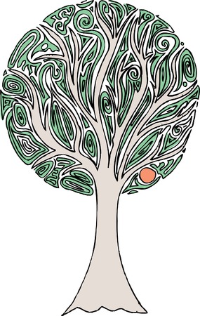 vector original hand drawn abstract treeのイラスト素材