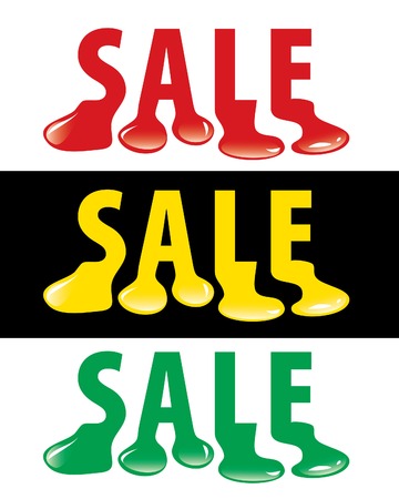 set of vector melting sale titlesのイラスト素材