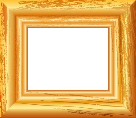 vector realistic drawing of old golden frameのイラスト素材