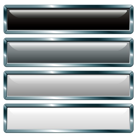 vector buttons with metallic frame, gray collectionのイラスト素材