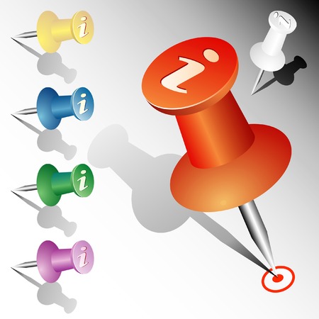vector information marker pins in six colorsのイラスト素材