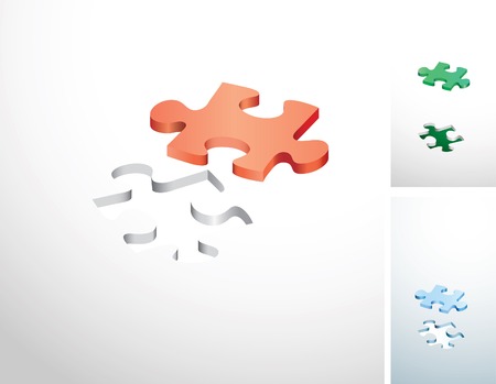 vector symbolic illustrations with one puzzleのイラスト素材