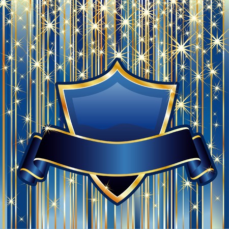 vector background in blue and goldのイラスト素材