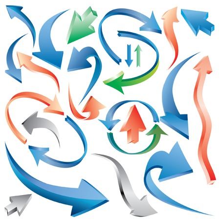 vector different arrows in various colorsのイラスト素材