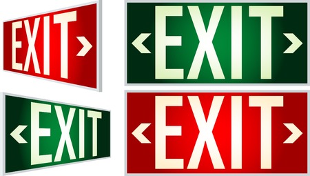 exit signs with lightのイラスト素材