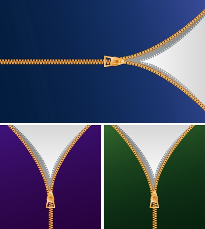 background with zipper in three variationsのイラスト素材