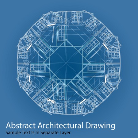 abstract architectural drawing with sample text in separate layerのイラスト素材