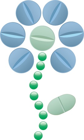 abstract drawing with flower of pillsのイラスト素材