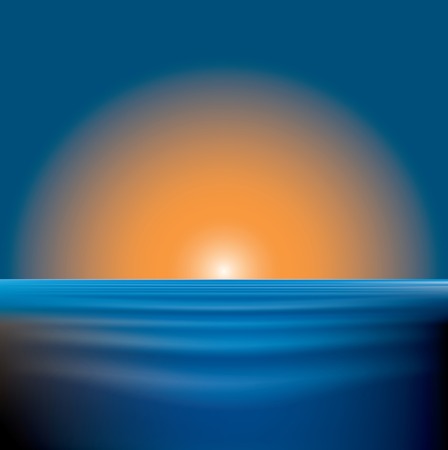 illustration of the sunset on seaのイラスト素材