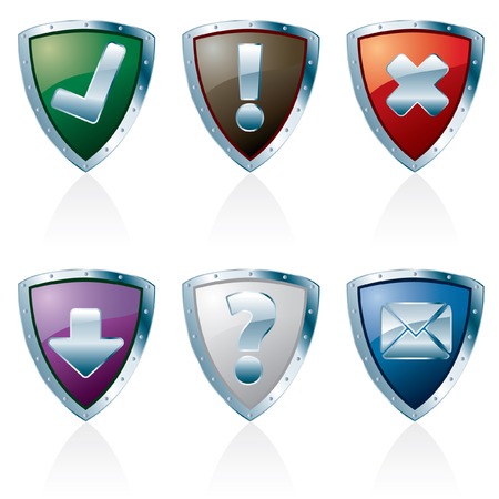 shield buttons for web and computingのイラスト素材