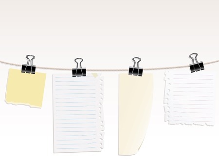 rope with memo papersのイラスト素材
