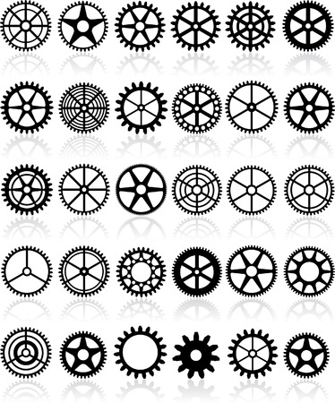  set of thirty different gearsのイラスト素材