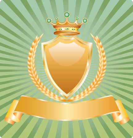   blank label with wheat and crownのイラスト素材