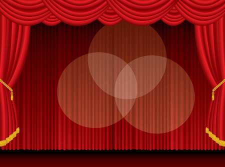  empty stage with three spotlights のイラスト素材