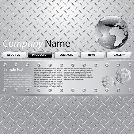   layout for industrial business web site, sample text is in separate layerのイラスト素材