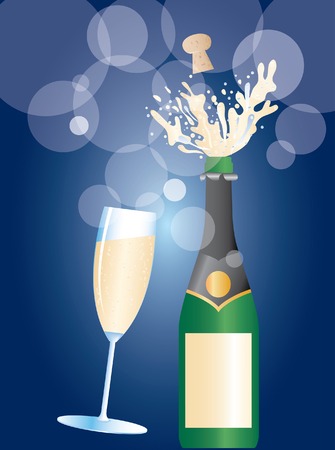   illustration of the champagne explosionのイラスト素材