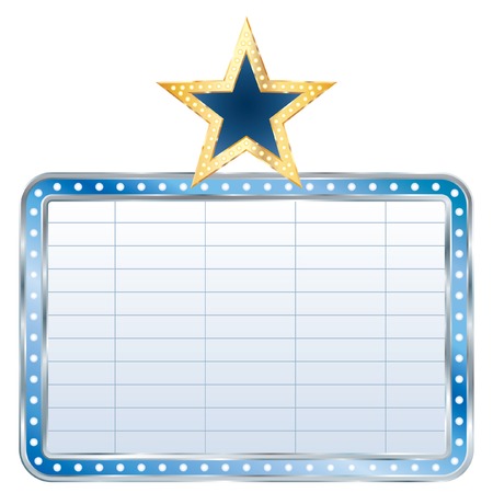  blue blank billboard with starのイラスト素材