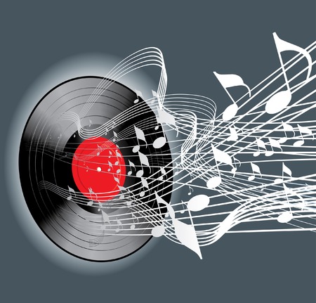   abstract music background with vinyl recordのイラスト素材