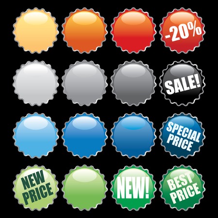   colorful buttons like bottle capsのイラスト素材