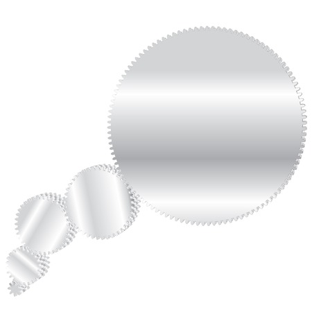 vector illustration with gears like cartoon speech cloudのイラスト素材