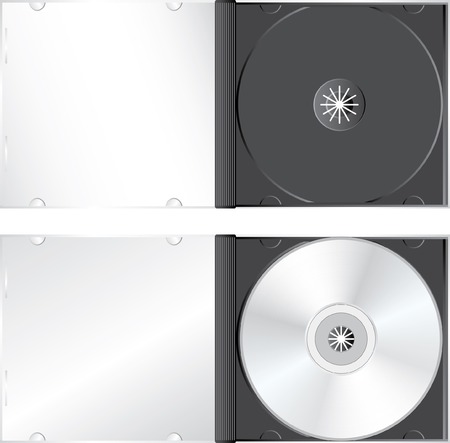  realistic pictures of the blank CD or DVD caseのイラスト素材