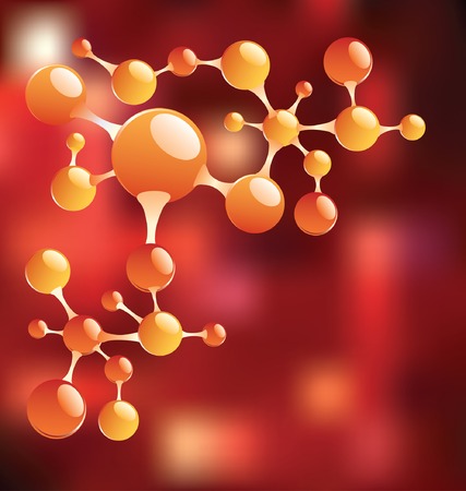 vector abstract chemistry background  in red colorsのイラスト素材