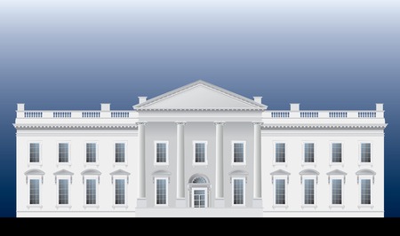 detailed vector drawing of the White house facadeのイラスト素材