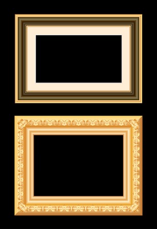 two vector baroque golden blank framesのイラスト素材