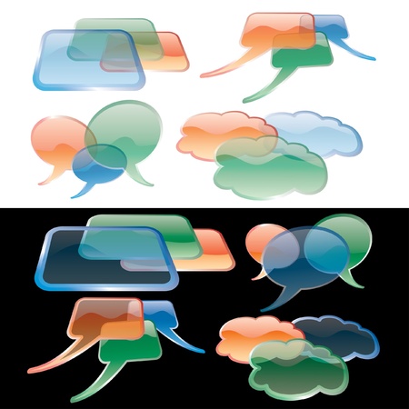 vector transparent bubbles like clouds for speechのイラスト素材