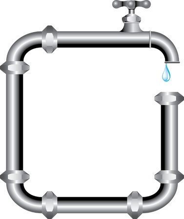 abstract vector composition with faucet and pipesのイラスト素材