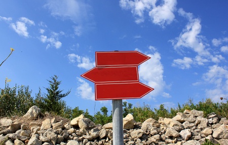 blank red arrow signsの写真素材