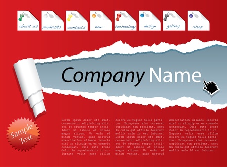 web template with torn paperのイラスト素材