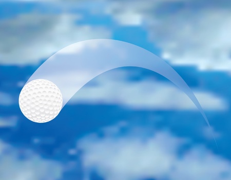 vector illustration of the flying golf ballのイラスト素材