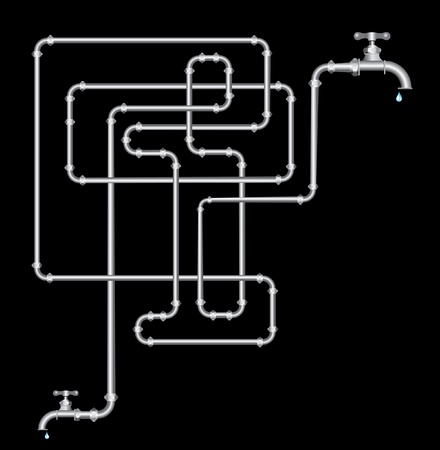 abstract composition with two tapsのイラスト素材
