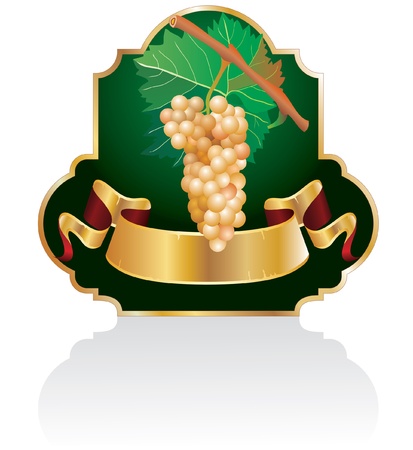 baroque label for white wineのイラスト素材