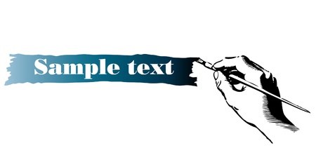 painted banner with handのイラスト素材