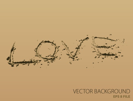 vector love on sandのイラスト素材