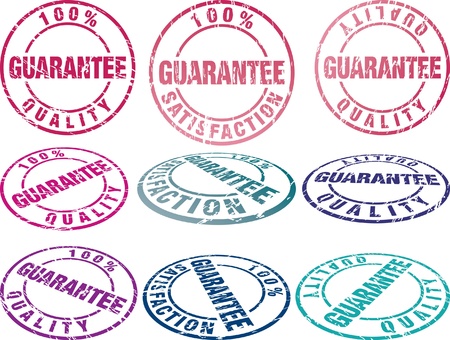 set of grunge vector rubber seals in different colorsのイラスト素材