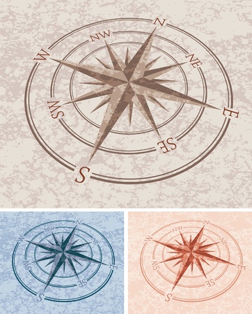 vector wind roses with stone textureのイラスト素材