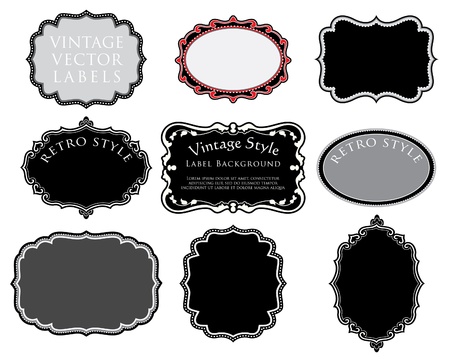 set of original hand drawn vintage labelsのイラスト素材