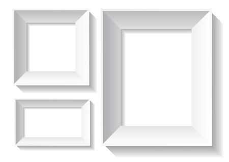 vector illustration of three blank white framesのイラスト素材