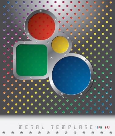 vector template with perforated metal plate ver the rainbow colorsのイラスト素材