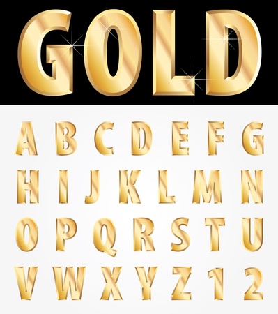 3d golden alphabetのイラスト素材